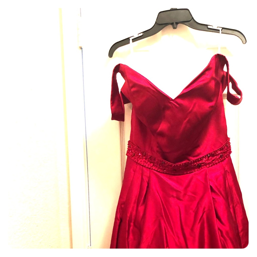 Red princess prom dress